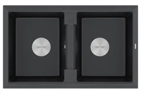 Кухонная мойка Paulmark Tandem 80/2 (810*500) Черный гранит BL